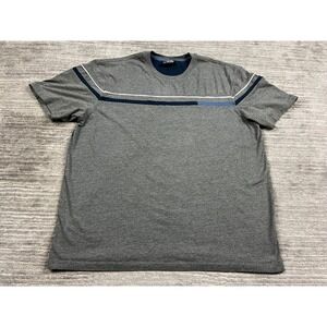 XG T-Shirt Mens XL Gray Short Sleeve Striped Crewneck Cotton Casual Tee